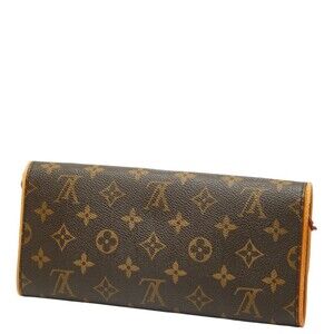 Louis Vuitton Bag Monogram Brown Leather Shoulder Pochette Twin Crossbody